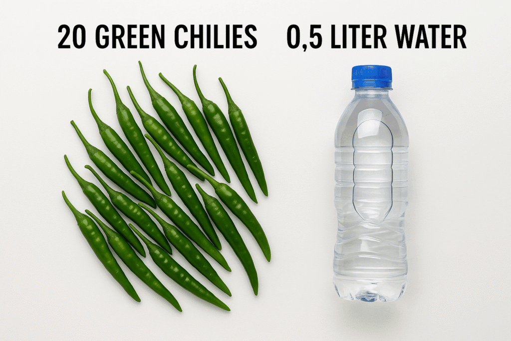 شوگر کا روحانی علاج – Diabetes ka Rohani Ilaj (100% Qurani Wazaif) 2 20 green chilies and 0.5 liter water