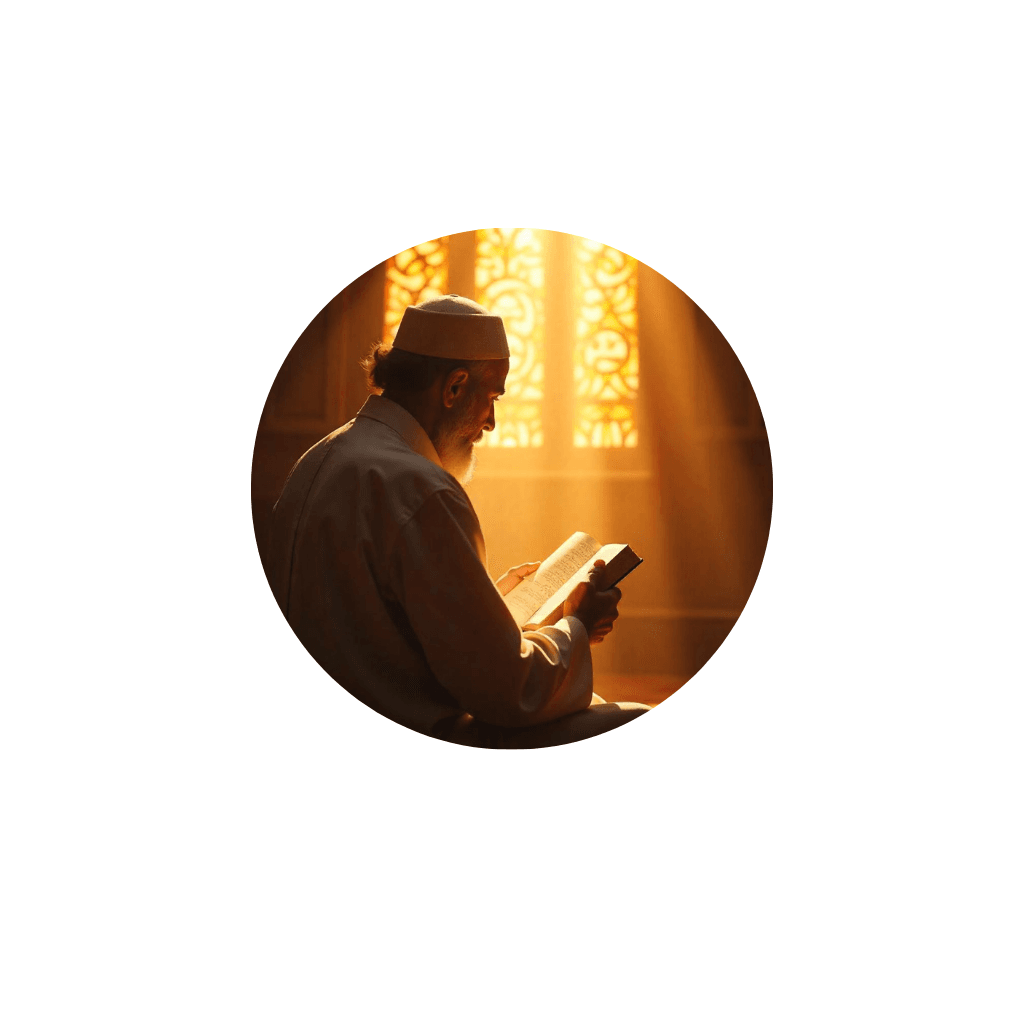 Home 1 spiritual healing (ruqyah) — only their back is visible,soft spiritual light rays (2)