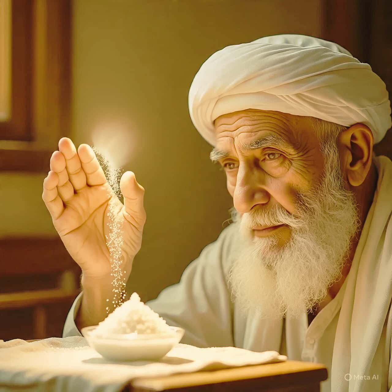 Spiritual elder blessing sugar for healing – a traditional remedy for high blood pressure